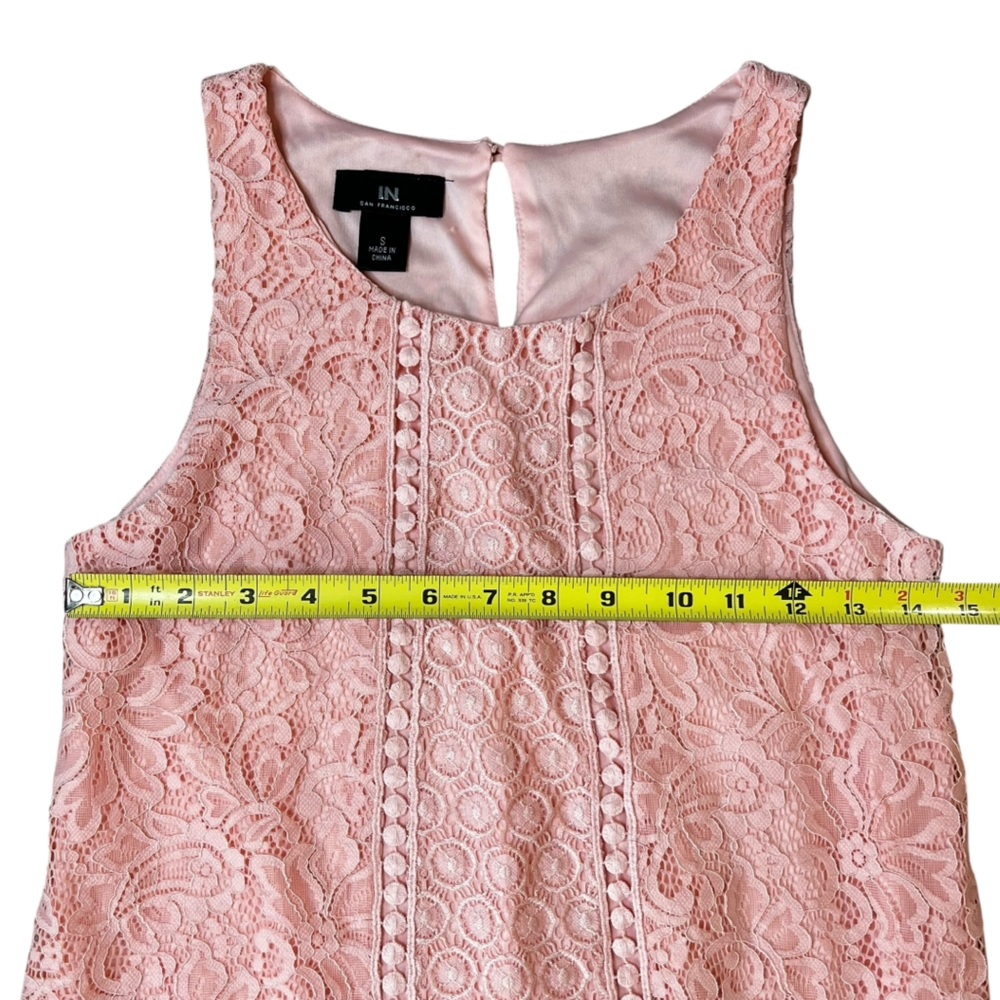 I.N. San Francisco A-Line Light Pink Floral Lace Short Dress Size Small - Picture 3 of 8